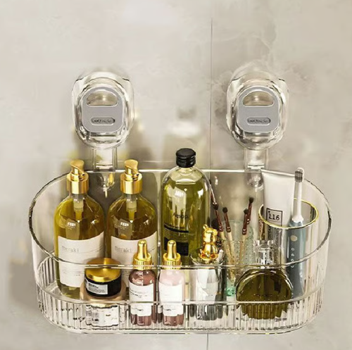 No-Drill Bathroom Suction Storage Box – Large Capacity