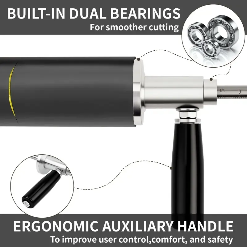 SnapFixMate PVC Pipe Inside Cutter with Diamond Grit Cutting Wheel and Handle, Fit for 1-2 Inch to 8 Inch,7 Inch Adjustable Cutting Depth,1-4in Hex Shank Fit for Impact Drivers and