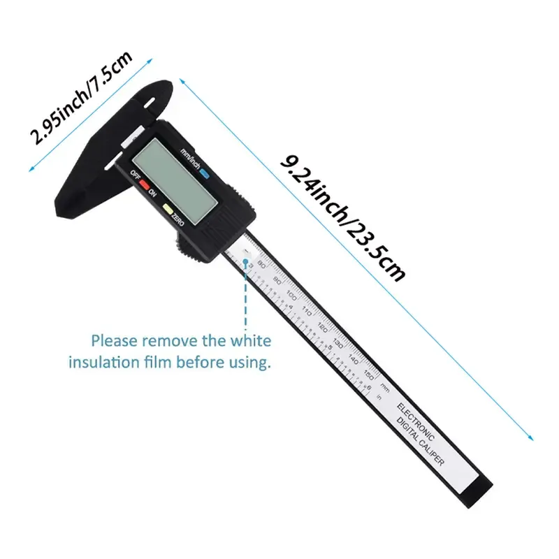 Digital caliper 0-6 inch electronic measuring tool - electronic micrometer caliper with large LCD screen, automatic shut-off function, inch and millimeter conversion (with battery)