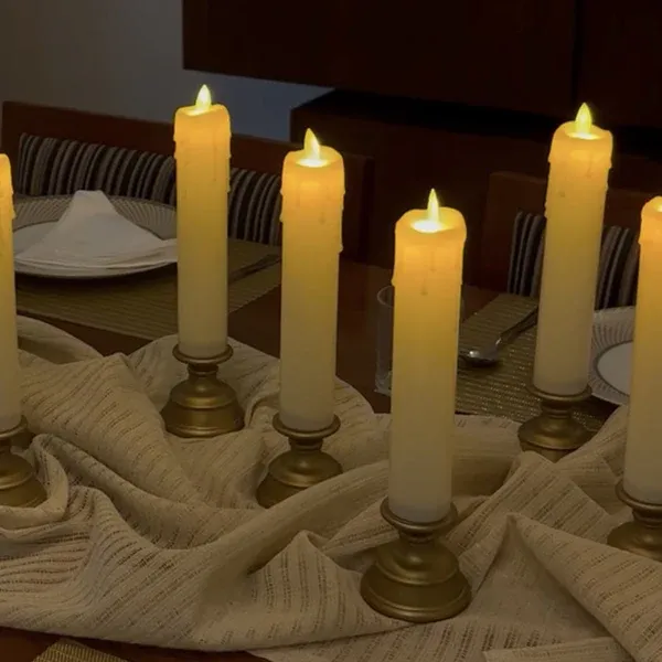 LED   Pillar   Candle   With   Stand  2 pieces