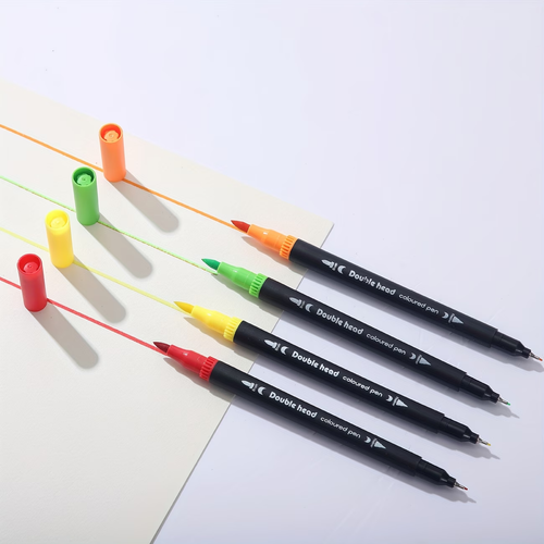 100pcs Dual-Tip Brush Pens, 100 Colors of Fine Point Art Markers - Aesthetic Cute Adult Book Card Painting, Teacher Office Supplies