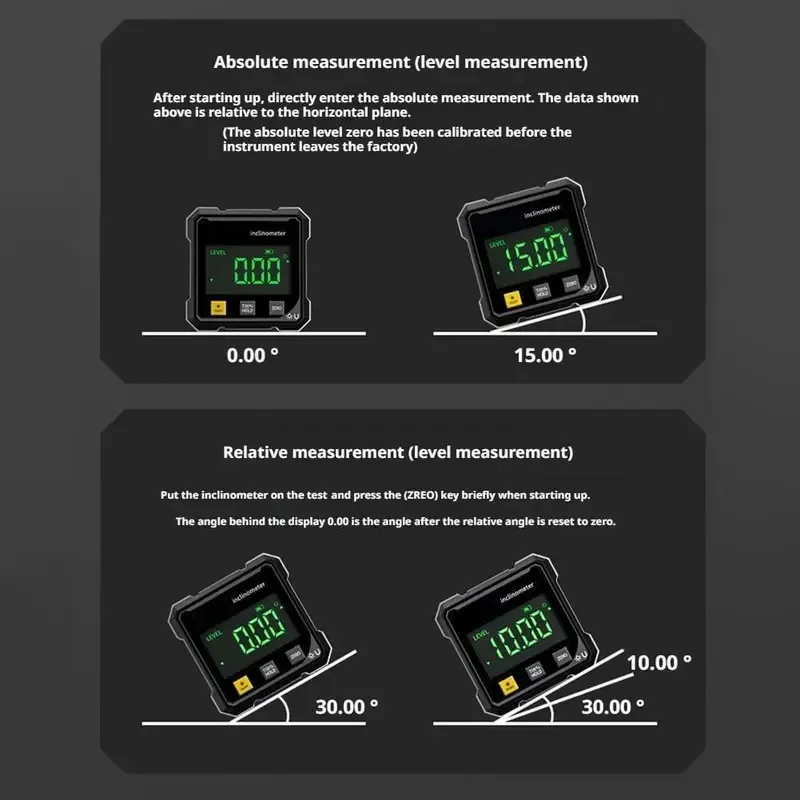 Magnetic Digital Angle Finder with Electronic Laser, Rechargeable Angle Meter 4-side Strong Magnetic Level Box with LCD Backlight Protractor Inclinometer for Woodworking, Construction and Machinery Brand: Agiufgs