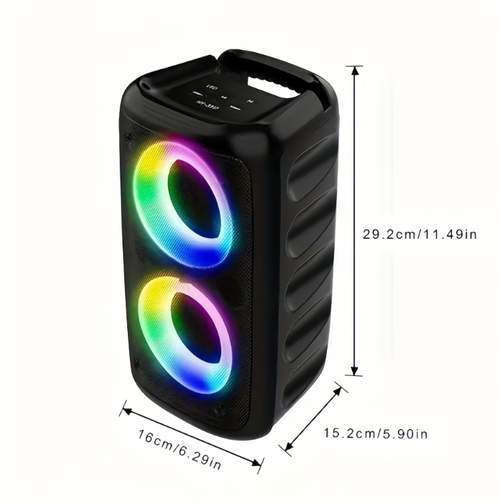 Portable Adult Speaker, PA System Karaoke Speaker with LED Lights, Supports TF Card  USB, AUX Input, TWS, Suitable for Parties