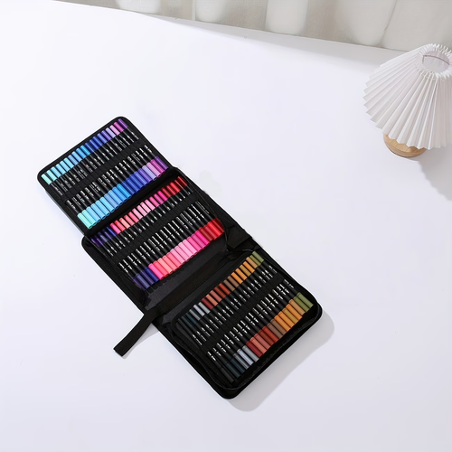 100pcs Dual-Tip Brush Pens, 100 Colors of Fine Point Art Markers - Aesthetic Cute Adult Book Card Painting, Teacher Office Supplies