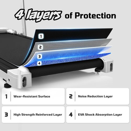 Yagud Walking Pad with Wheels,Remote Control, LED Display, Portable Under Desk Treadmill for Small Spaces, Home Office Exercise Equipment Fitness Workout Calories