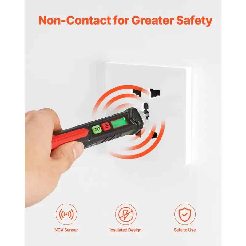 VEVOR Voltage Tester,Summervibes,Summervibes, Non-Contact Voltage Detector with Adjustable Sensitivity,Dual Range AC 12V-1000V   48V-1000V Live & Null Wire Tester Pen with Visual and Audible Alarms,CAT III 1000V Rating