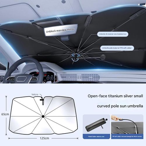 Foldable Anti-UV Windshield Sunshade Multipurpose Car Front Window Heat Protective Umbrella for Sedan SUVs Automotive Exterior Accessories for Men & Women Car Essentials