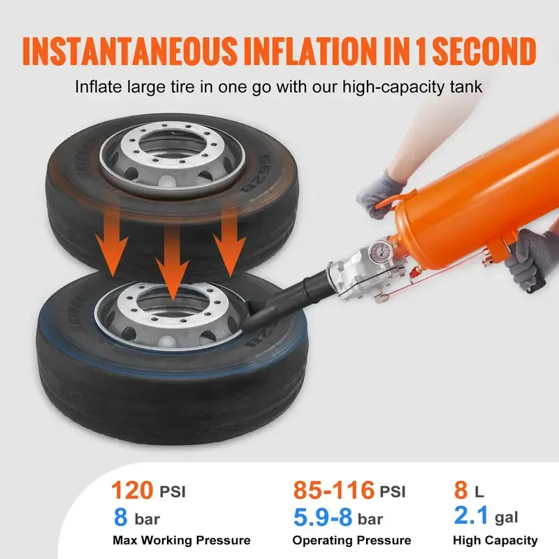 Tire Bead Blaster, Summervibes, Various specifications, Handheld Bead Bazooka, Upgraded Portable Tire Inflator Tool, For Tractor Truck ATV Car, Repair