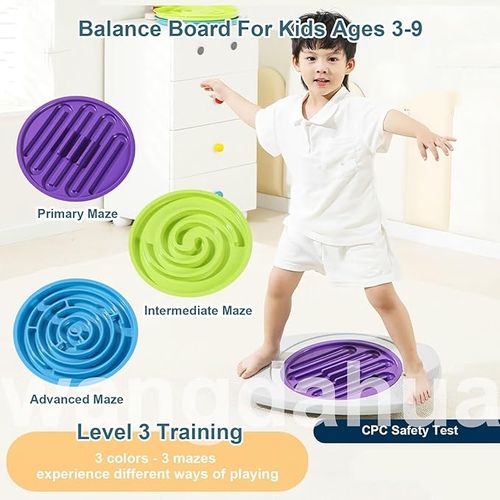 Balance Board for Kids, 20 inch Balance Board Maze with 2 Balls, 3 Replacement Labyrinth Boards, Toddler Wobble Boards for Sensory Training, Non-Slip Pedals, Max Load 130 Lbs