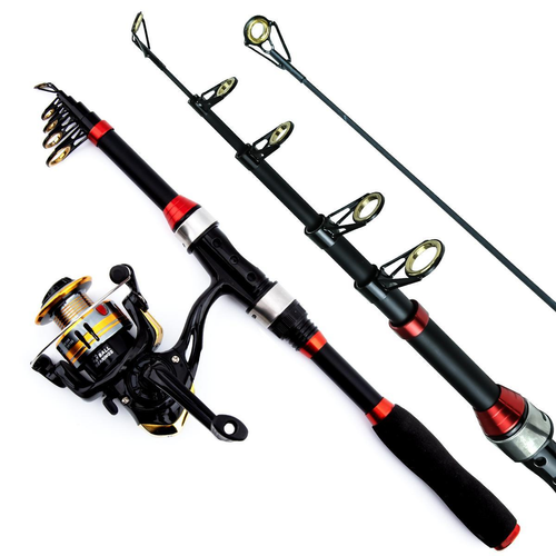 1.8m Telescopic Fishing Rod & Spinning Reel & Fishing Bag & Fishing Lure Kit, Portable Outdoor Fishing Accessories Set, Fishing Gear Set, Fishing Tackle Kit