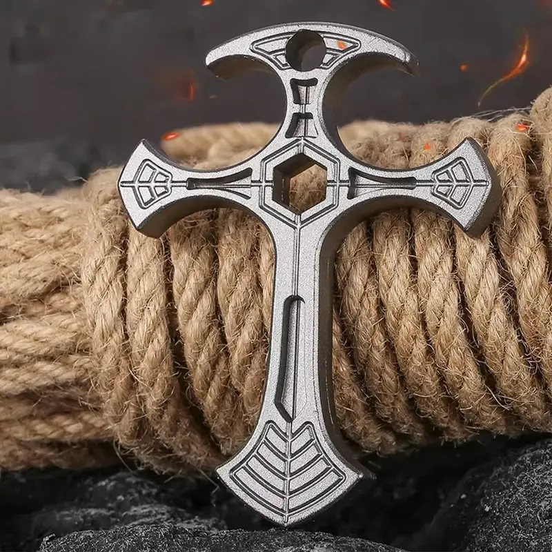 Edc Tactical Defense Crossbow Hanging Bottle Opener, Cool Portable Self-Defense Gear, Outdoor Camping Self-Defense Tool, Beautiful Metal Gift Toy