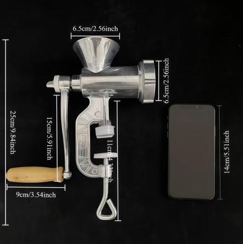 2026 Upgraded Manual Meat Grinder with Table Clamp- Heavy-Duty Stainless Steel Hand-Cranked Food Processor, No Electricity Required, for Grinding Meat, Vegetables, and Spices