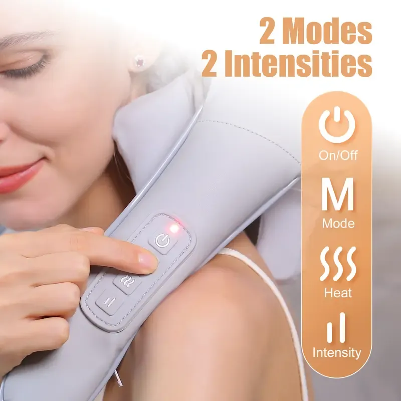 Cordless Neck and Shoulder Massager with Heat – 6D Deep Kneading Electric Massage Pillow for Neck, Back, Legs, and Full Body Relaxation – Perfect for Home, Office and Car. Gifts for Mom, Friends and Wife Birthday Gift