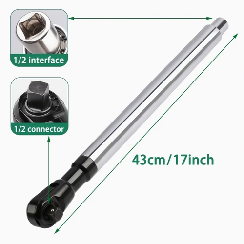 Heavy Duty Extension Ratchet Wrench, High Torque, 0.5 Inch Manual Auto Combination Ratchet Extension Tool, Multi-Purpose Extension Wrench, Socket Wrench, General Purpose Wrench, Auto Repair Tool, High Quality