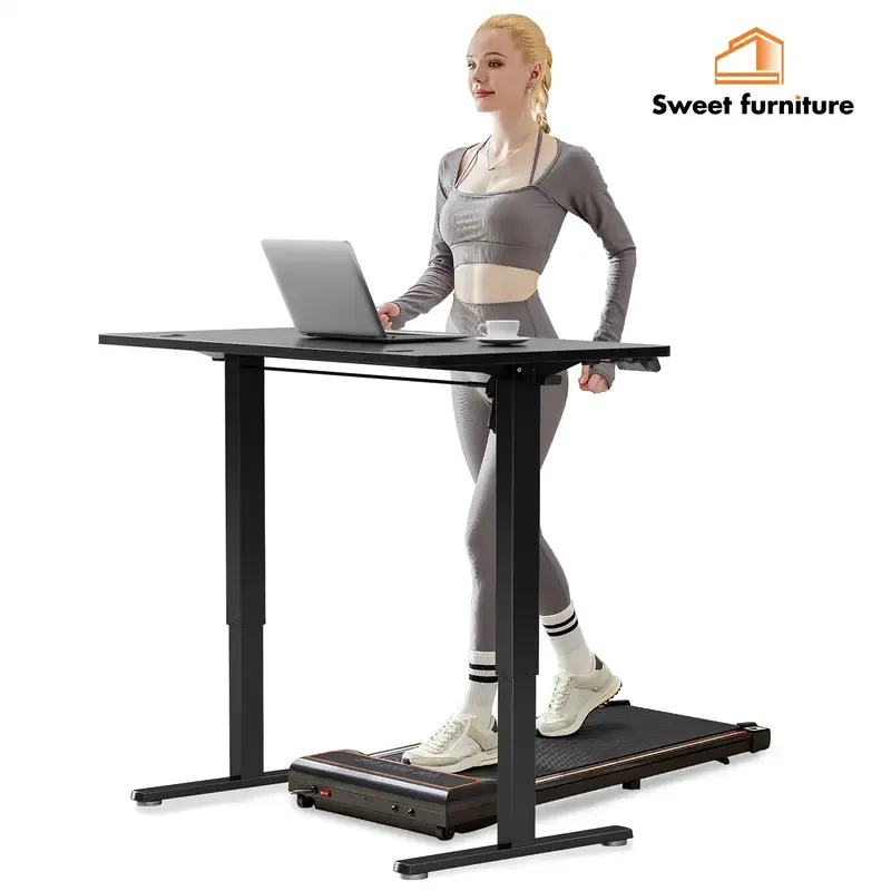 SweetFurniture S - Electric Standing Desk with Memory Preset, Ergonomic Height Adjustable Table with T-Shaped Metal Bracket Modern Workstations