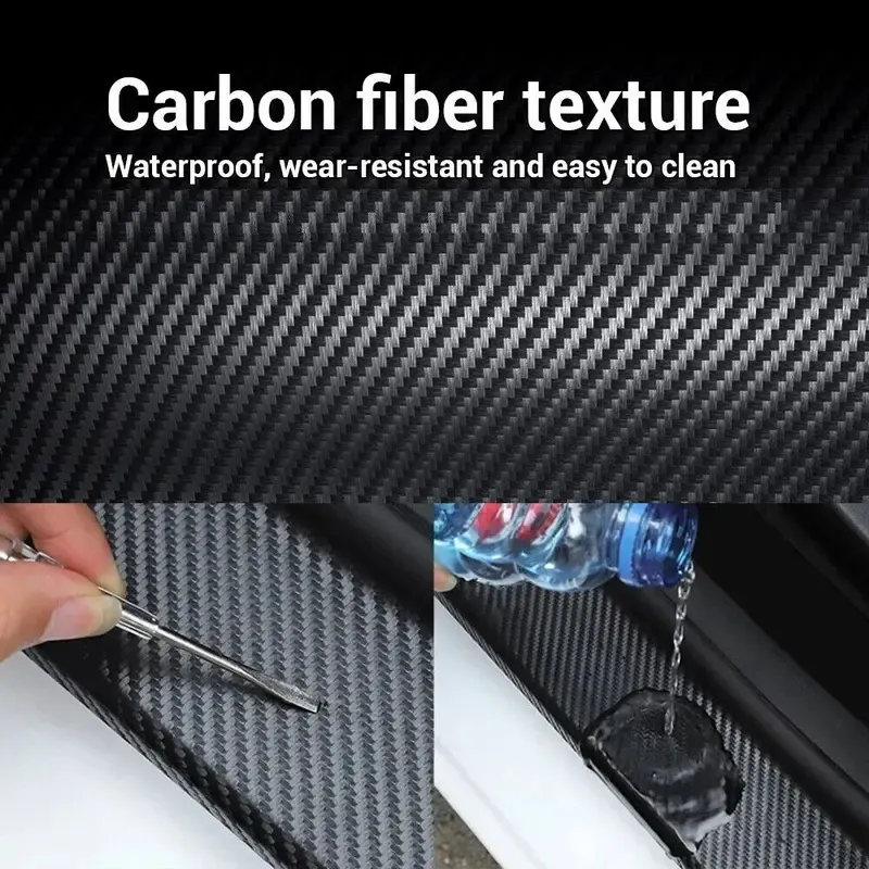 Black 6D Carbon Fiber Vinyl Wrap Roll 1.6ft x 16.4ft, 8yr Glossy Car Wrap Film Featuring Bubble Free Air Release Technology, Car Moto DIY Interior Exterior