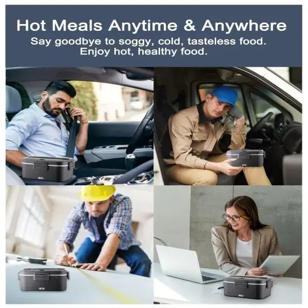 Make your lunchtime convenient and delicious with this Electric Lunch Box Food Heater. Whether you're at work, in the car or on a truck, you can enjoy your favorite hot meal anytime and anywhere. Note: This is a plug-in electric rice cooker (requires connection to a power source during use).