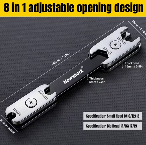High-Hardness, 360-Degree Adjustable 8-in-1 Wrench