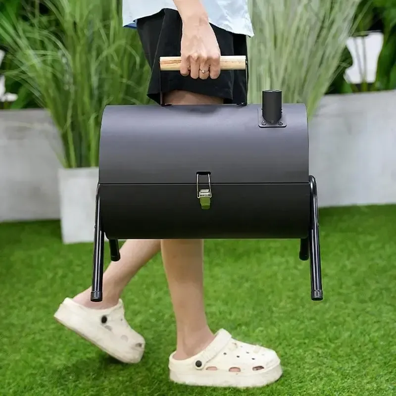 Portable Outdoor Double Sided Grill, Compact Cylindrical Grill, Cylindrical BBQ Grill, Double Sided Frying, For Outdoor Cooking Backyard Camping Picnic Beach, Multi-Person Grill, Charcoal Grill for Home Smokeless BBQ Grill camping grill new Heavy-Duty