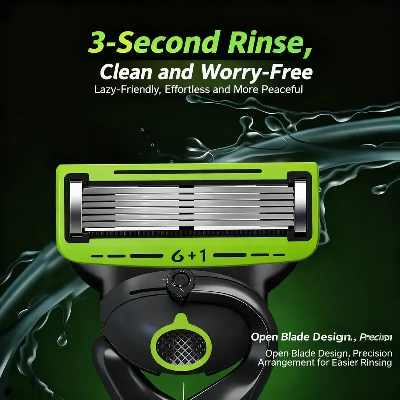 Men's razor replacement blades, 12-24  blades & 1 free handle, sharp handheld razor blades, men's daily care products, razors