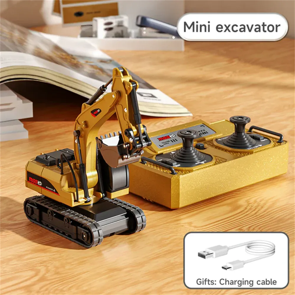 ​Z6750-Z6752-Z6753 RTR 1-64 2.4G Mini RC Car Alloy Forklift Excavator Dump Truck Support App Remote Controlled LED Light Sound Engineering Vehicle Two Speed Desktop Toys Model Collection Gift For Boys - Excavator