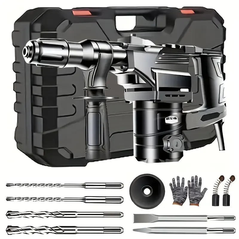 Electric hammer, electric drill, multi-function, highpower heavy duty wall removal powder, crushing mixed mud, industrial drill, heavypercussion drill, suitable for concrete, tile, wall and stone power tools