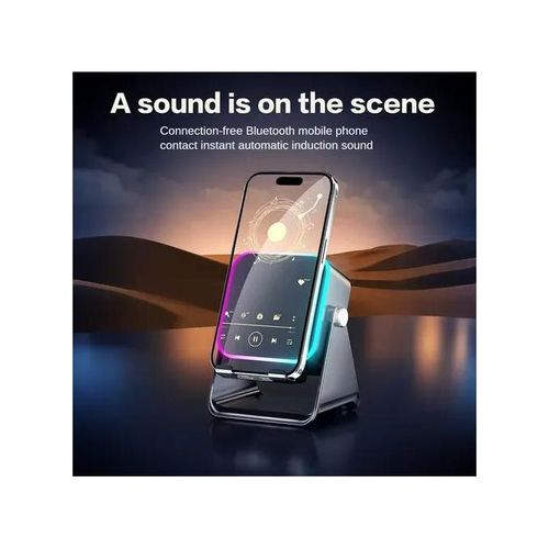5-in-1 RGB Bluetooth Speaker with Charging Stand - Black