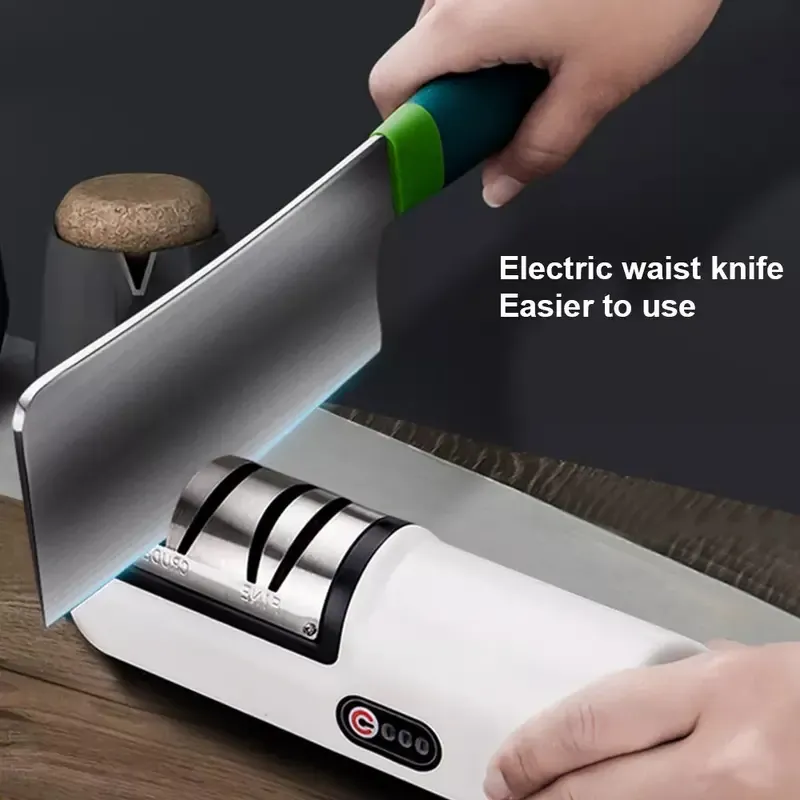 1 PCS Professional Electric Knife Sharpener, 2-Stage Home Kitchen Knives Sharpening, Stainless Steel