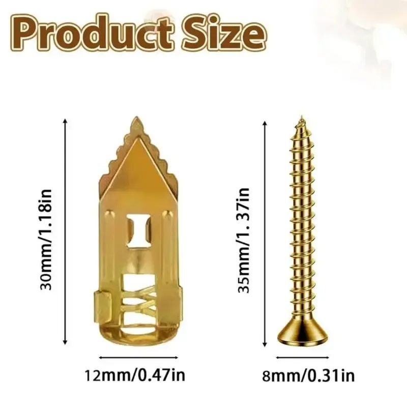 Self-Drilling Drywall Anchors Kit No Drill Needed Easy Hang for Home