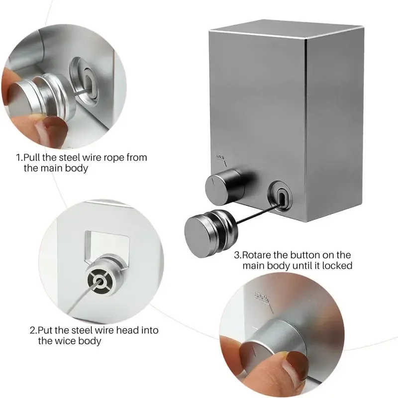 Stainless Steel Retractable Clothesline, Invisible Wall-Mounted Clothesline for Storage and Sun-Drying, Adjustable Heavy-Duty Balcony Drying Rack for Home and Hotel, Summer Gift