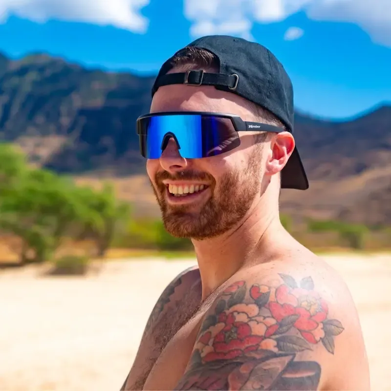 BOMB RIPPA ANSI Z87+ Safety Sunglasses with 7 Base Sports Wrap Cylinder Lens for Maximum Protection and Ergonomic Comfort