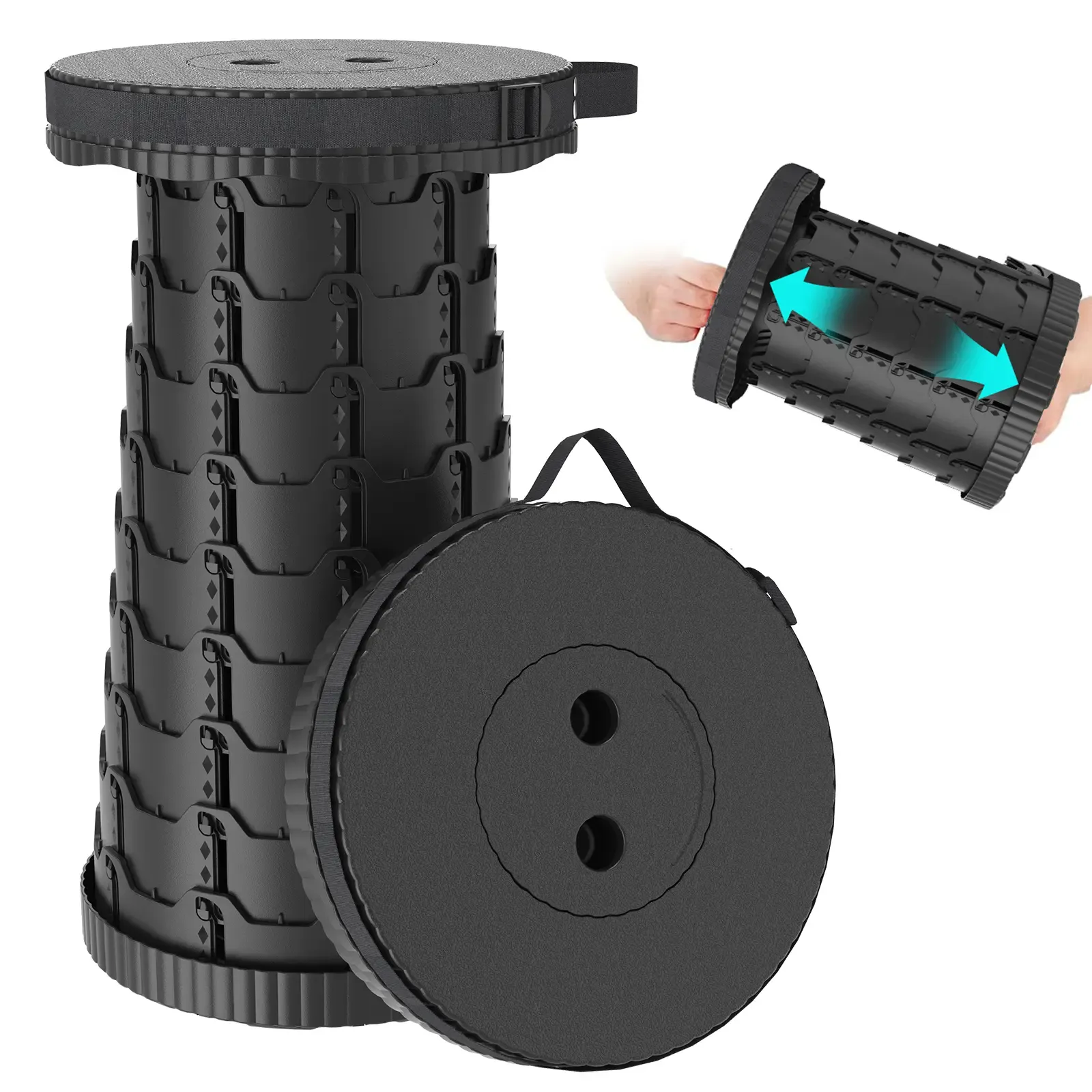 Upgraded Collapsible Stool,Portable Stools,Telescoping Stool, Max Load Capacity 450lbs,Suitable for Outdoor Picnic Camping Gardening Fishing Hiking BBQ Multi Purpose Foldable Practical Seating Solution Compact And Lightweight