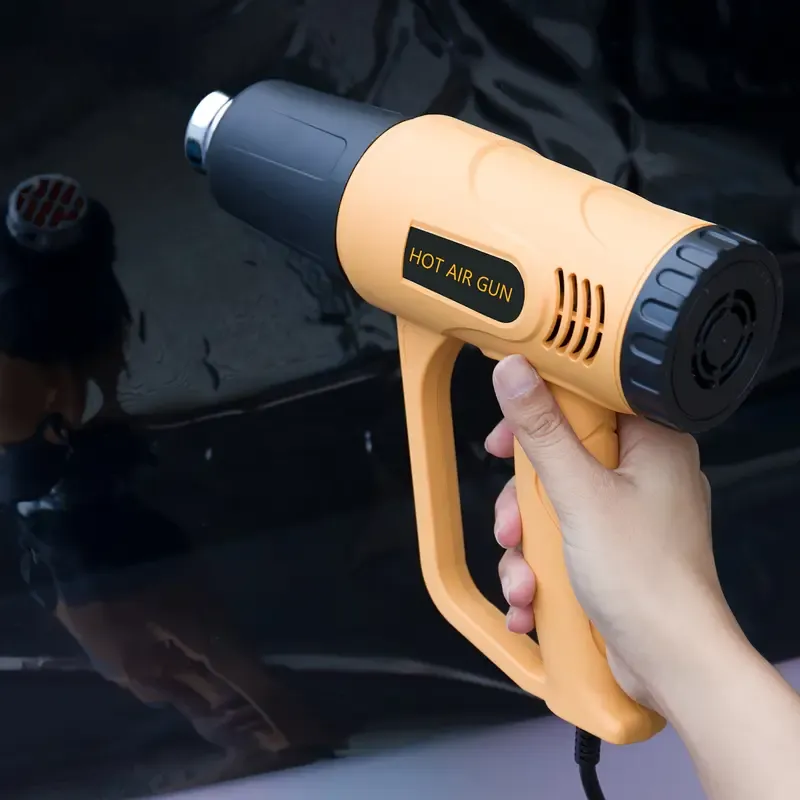 Hot Air Gun 1800W Fast Heating Suitable for Vinyl Wrap, Crafts, Shrink Tubing, Paint, Epoxy Resin, Overload Protection Hot Air Gun Set Nozzle
