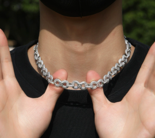 Fully Paved 16mm Infinity Necklace