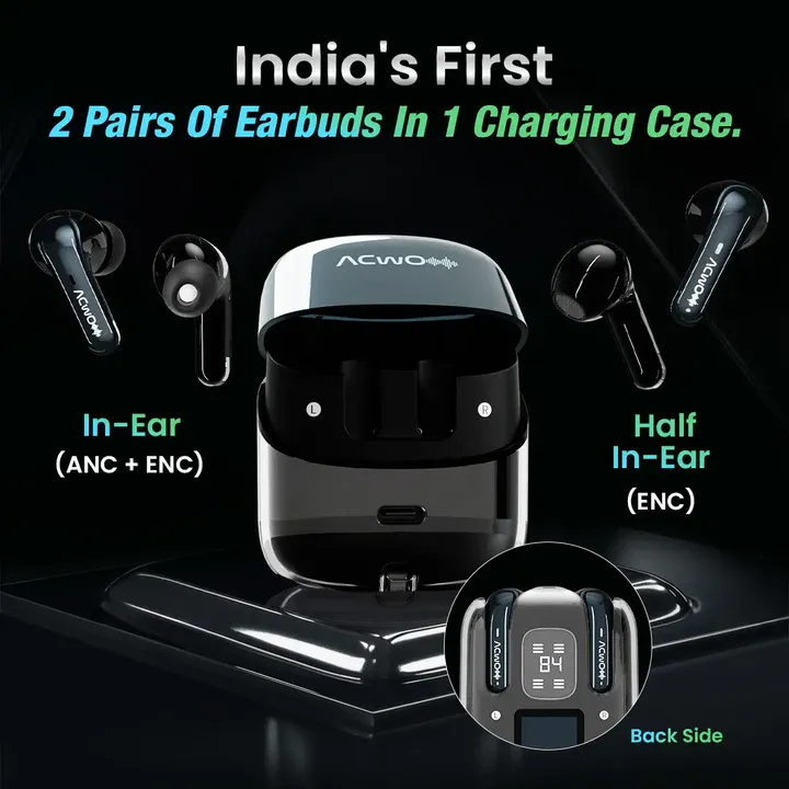 4 in 1 Earbuds | ANC Up To 32dB (In-Ear) | Quad Mic AI-ENC | 70Hrs Playtime | Dual Connectivity | 3D Spatial Audio