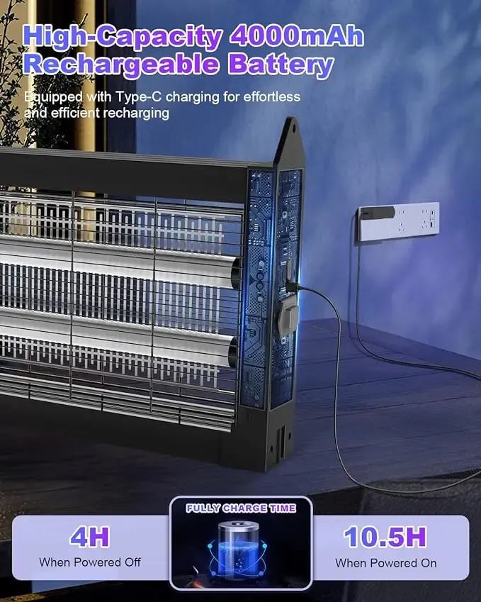 ZeChuan Solar Bug Zapper Outdoor, Waterproof Mosquito Zapper Outdoor Solar Powered mosquito killers electronic