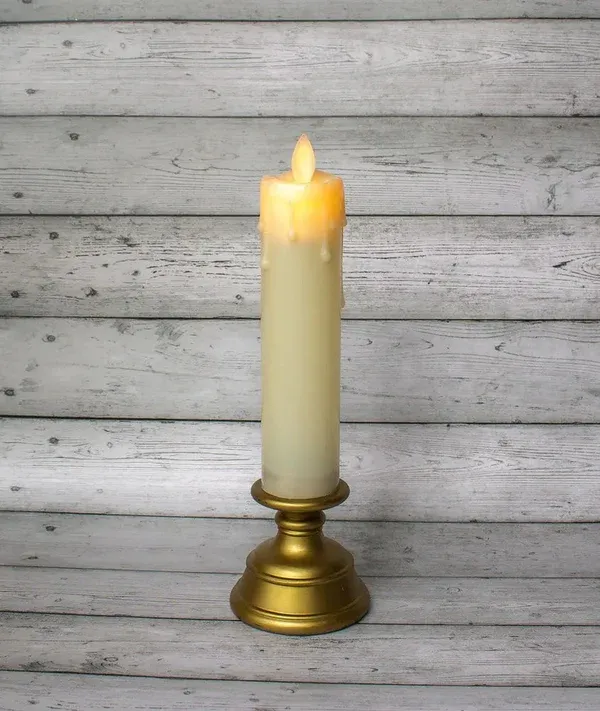 LED   Pillar   Candle   With   Stand  2 pieces