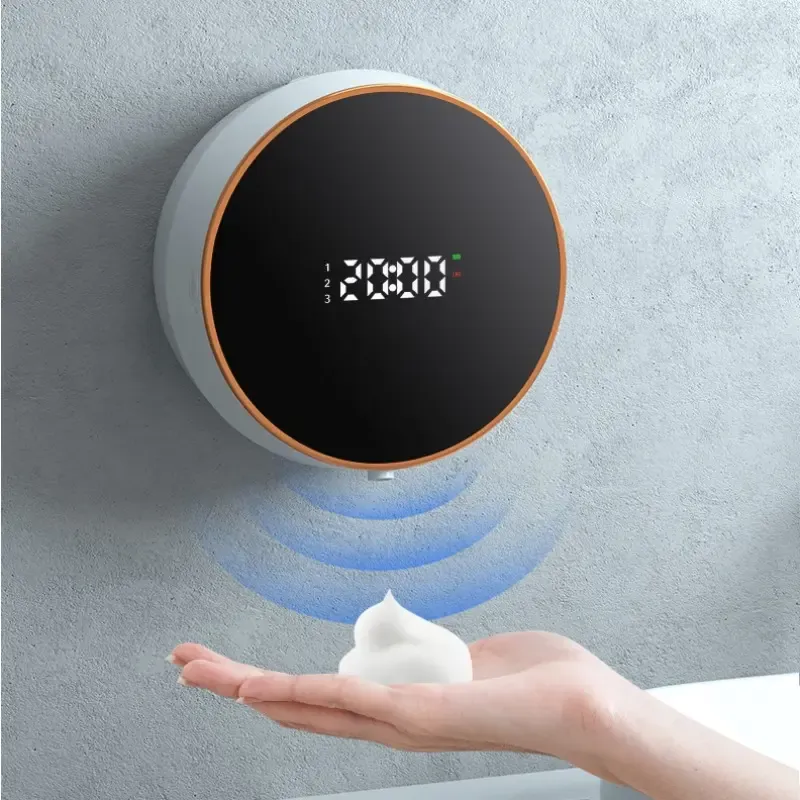 Wall Mounted Automatic Soap Dispenser, 1 Count Rechargeable Touchless Auto Foaming Soap Dispenser, Electric Smart Soap Dispenser for Bathroom Kitchen