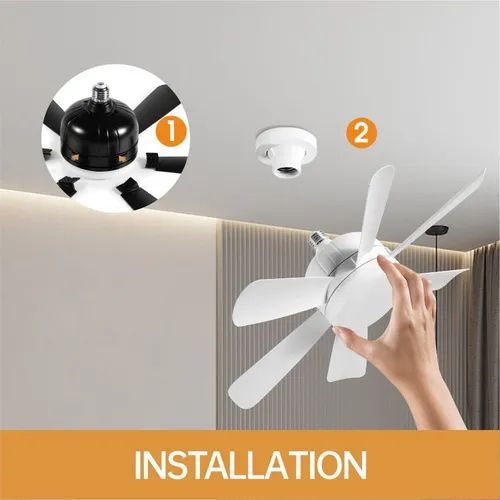 Fashion White Ceiling Fan with Remote Control - Silent, Easy Install, 1.2kg