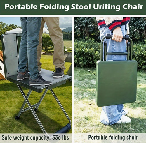 Heavy-Duty Folding Chair with Side Table