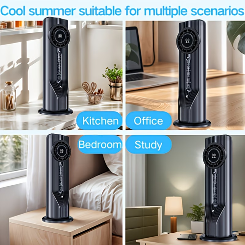 Experience Quick Cooling in Three Seconds! This 6-Speed USB Portable Air Conditioner And Humidifier Fan Operates Quietly And Efficiently, Featuring a Timer That Lasts for Six Hours, Making It Ideal for Home, Office