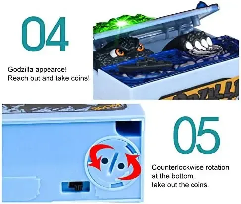 Creative Movie Dinosaur Piggy Bank Stealing Coin Musical Moving Monster Money Box Birthday Christmas Best Gifts for Boys