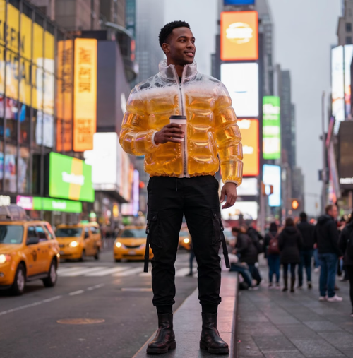 Men's Transparent Beer-Filled Pool Jacket