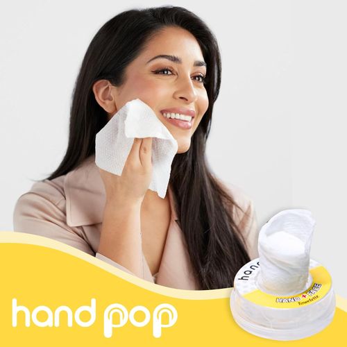 Hand Pop Lemon Scented Wipes - 50 Pack of Travel Size Wet Towelettes, Alcohol-Free, Wipes for Skin Hydration, Convenient, Eco-Friendly, Refreshing, Fits in Gym Bag, Purse, Pocket, or Luggage