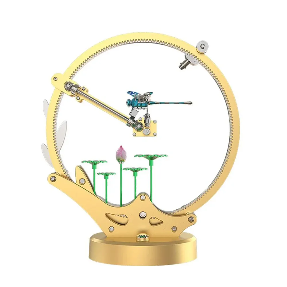 TECHING Flying Dragonfly Sculpture 3D Metal Model DIY Assembly Kit Excellent STEAM Educational Science Discovery Toys Kids Children Gift - Gold