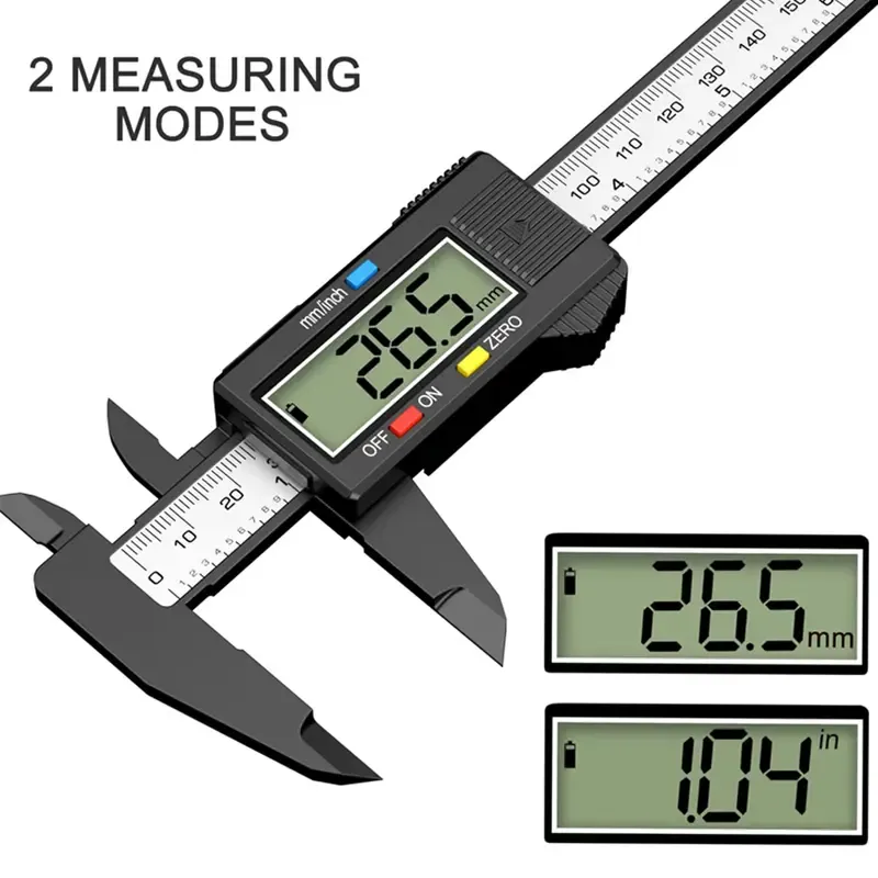 Digital caliper 0-6 inch electronic measuring tool - electronic micrometer caliper with large LCD screen, automatic shut-off function, inch and millimeter conversion (with battery)