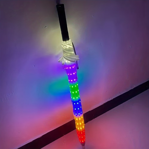 Colorful Transparent LED Eight-Rib Umbrella