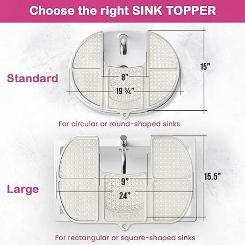 Beauty Brush Cleaning Mat, RV Camper Sink Cover & for Small Spaces (Large Pearl)