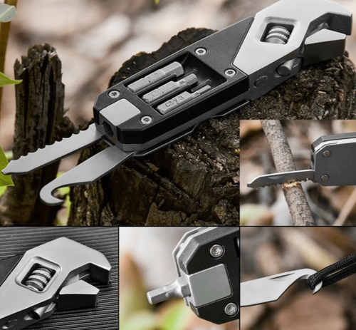 Multi-Functional Metal Folding Wrench Utility Tool