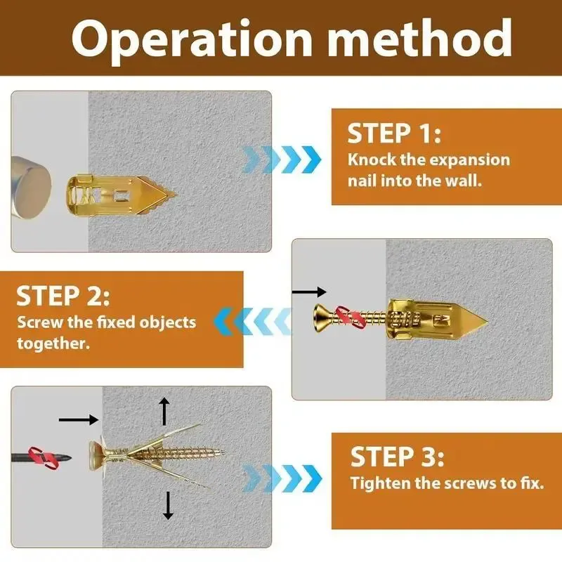 Self-Drilling Drywall Anchors Kit No Drill Needed Easy Hang for Home